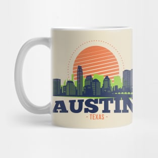 Retro Austin, Texas Skyline Mug